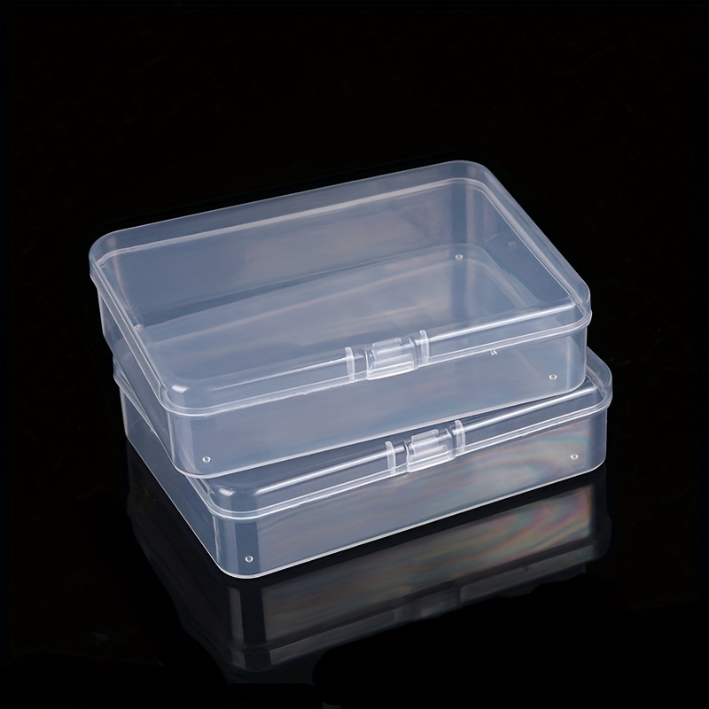 8 Small Plastic Containers with Hinged Lids, Rectangular Clear Plastic  Storage Boxes for Beads, Jewelry, Game Pieces and Crafts (11.5*8.5*2.8cm)