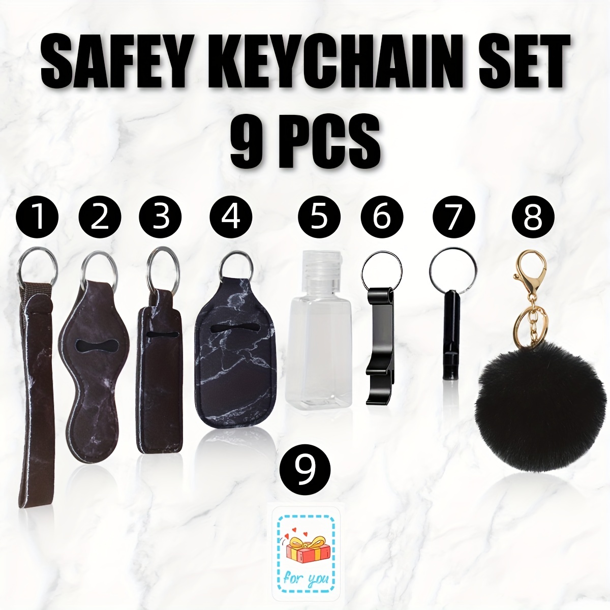 Safety Keychain Full Set Women Self Defense Keychain - Temu