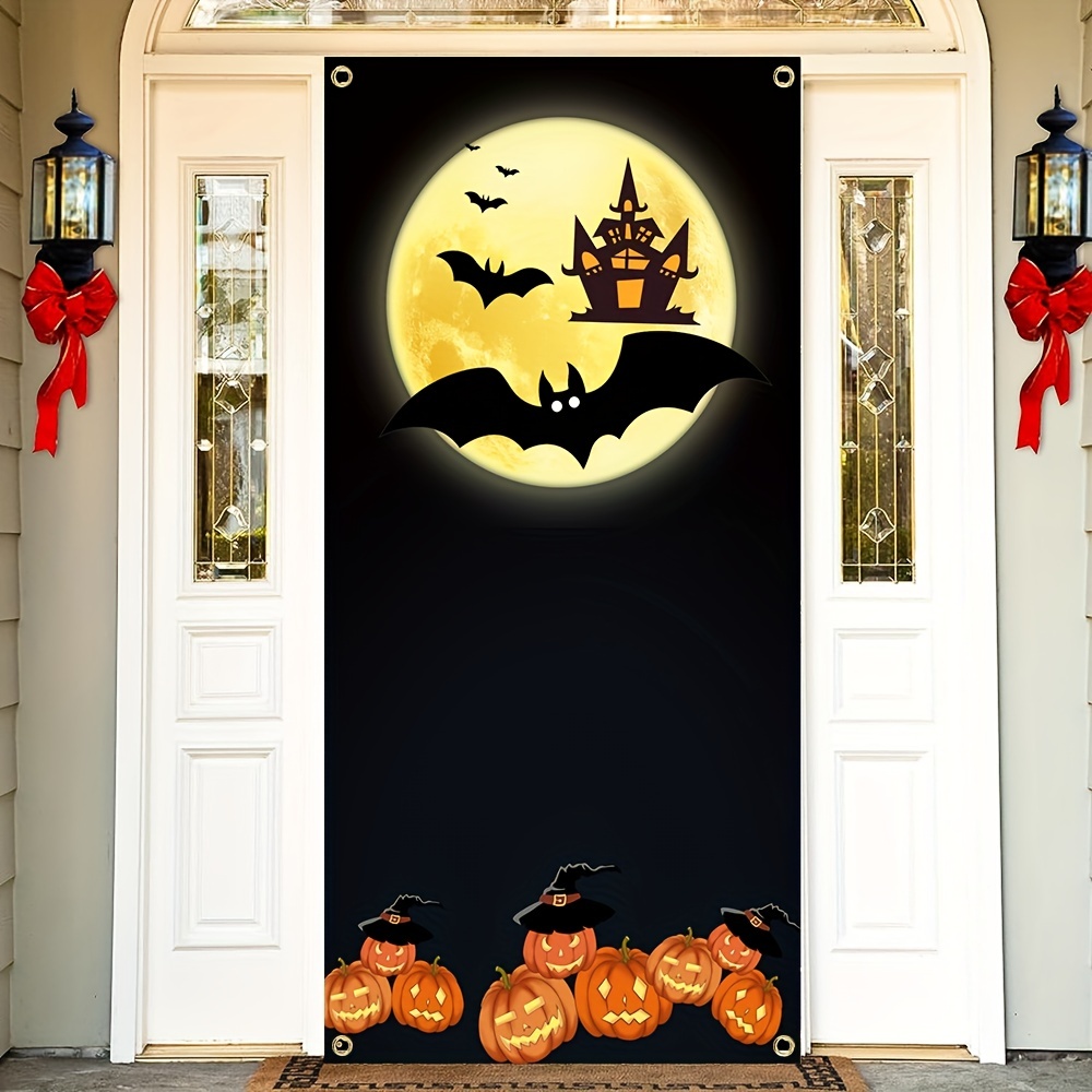 Halloween Decoration Banner, Polyester Christmas Door Cover, Happy ...