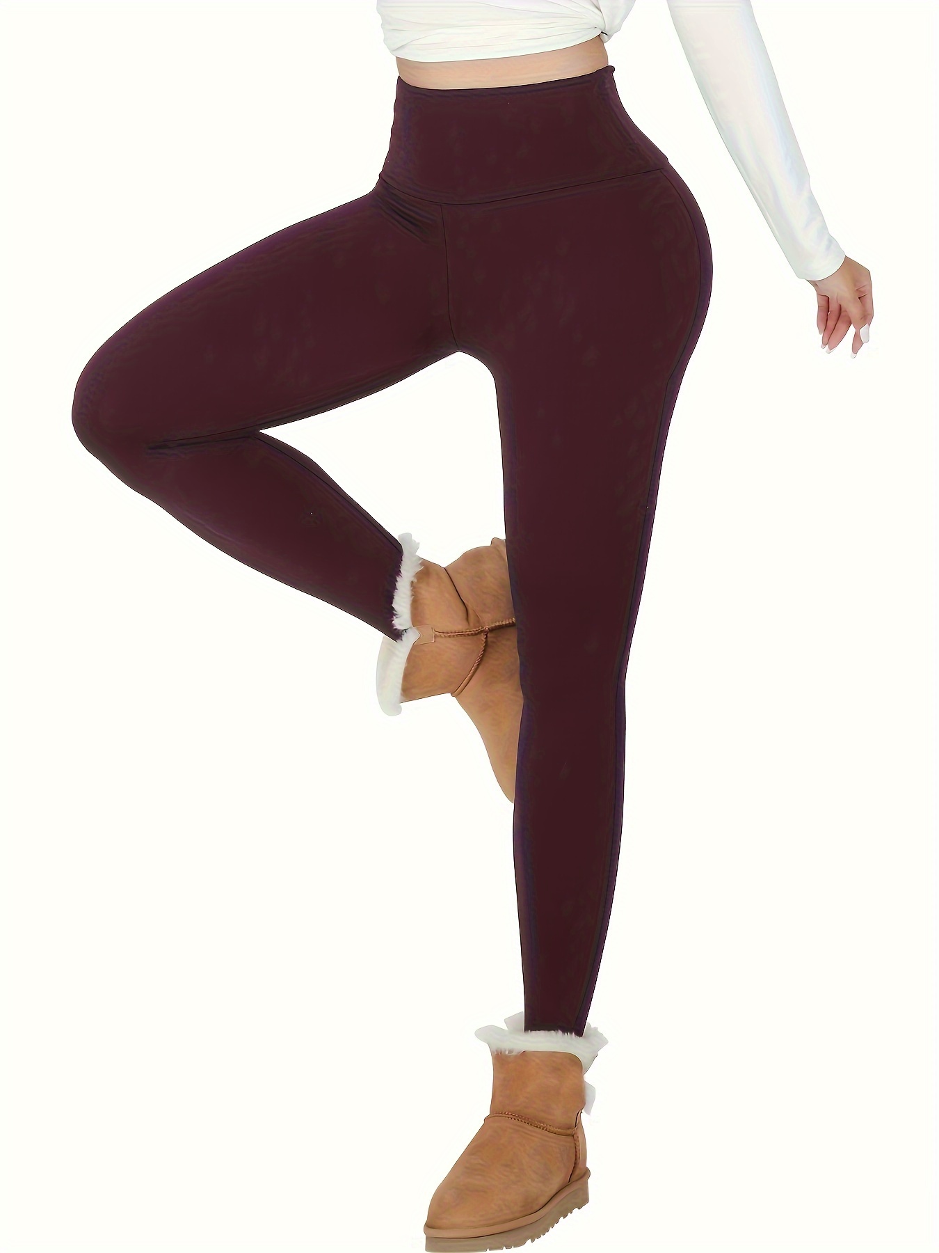 Stylish High Waisted Thermal Leggings for Women Chocolate BOGOF