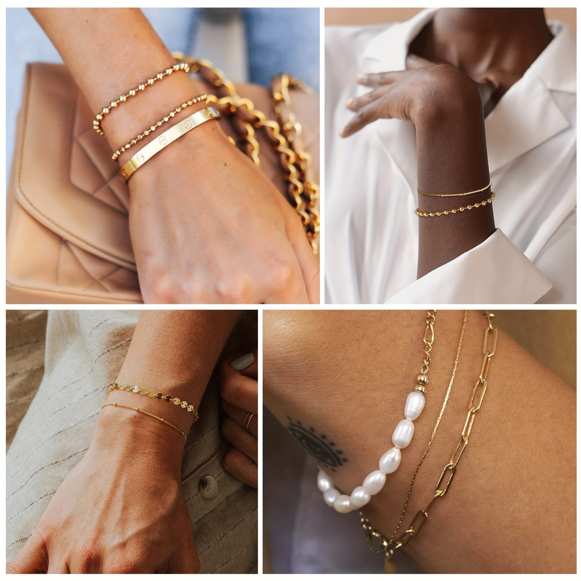 Gold Bracelets for Women, Dainty Gold Bracelet, Gold Chain