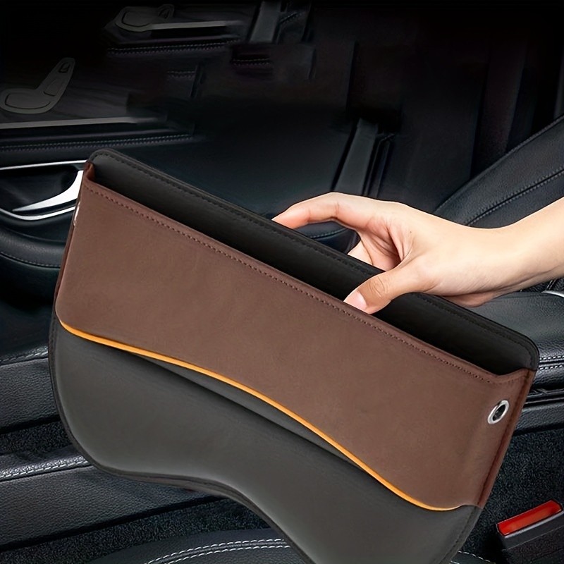 Faux Leather Car Seat Organizer: Universal Storage Box - Temu
