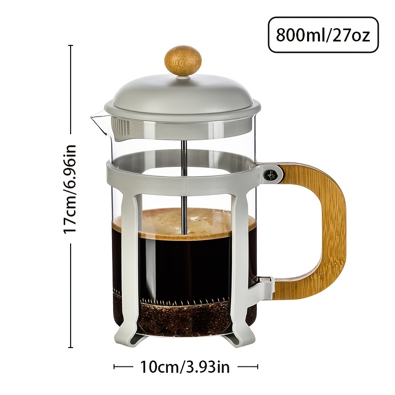 1pc Transparent Glass French Press Coffee Maker