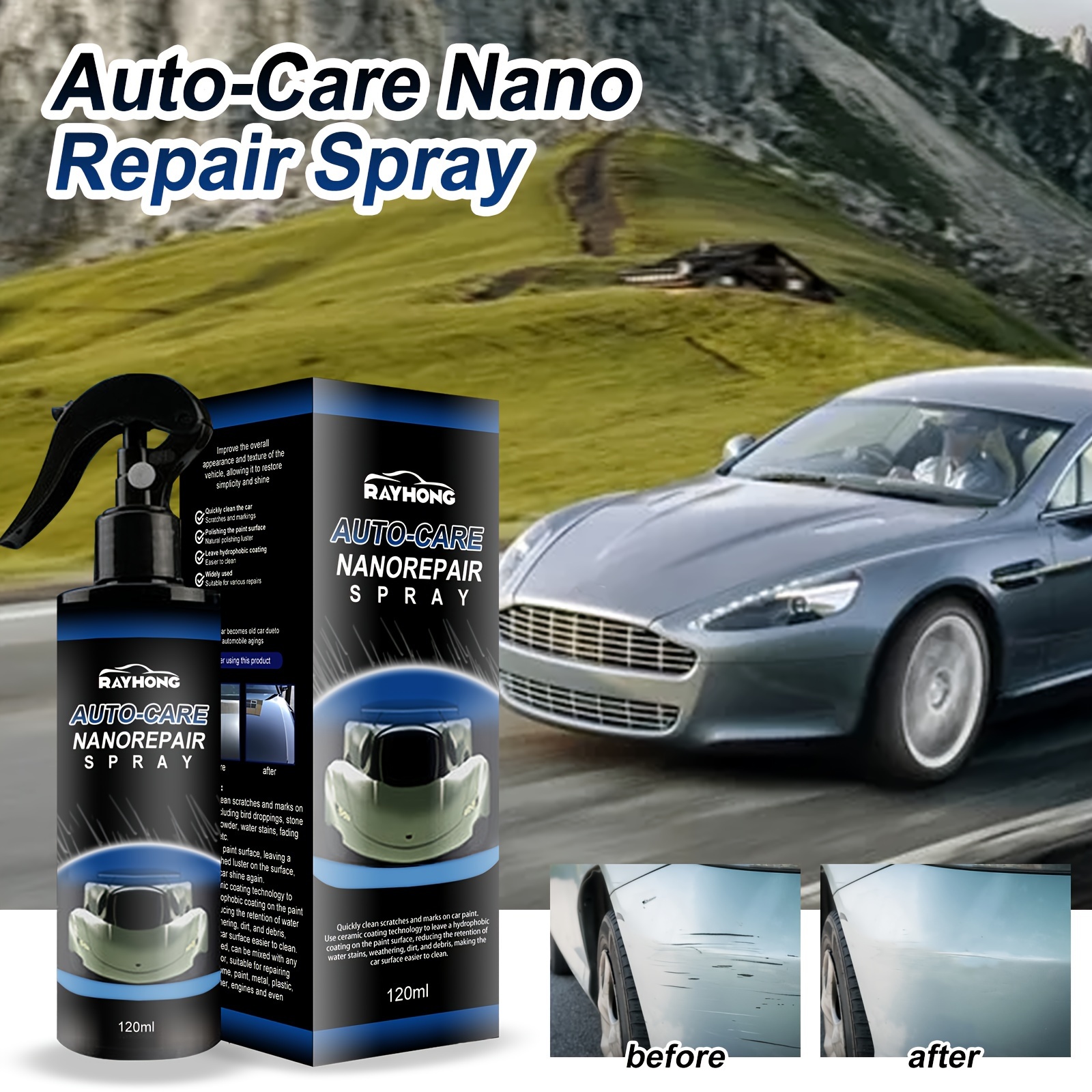 Car Nano Repair Spray, 3 In 1 Nano Car Scratch Removal Spray, Car Paint  Repair Car Outdoor Restorator Ceramic Spray Coating Quick Car Coating Spray  Ca