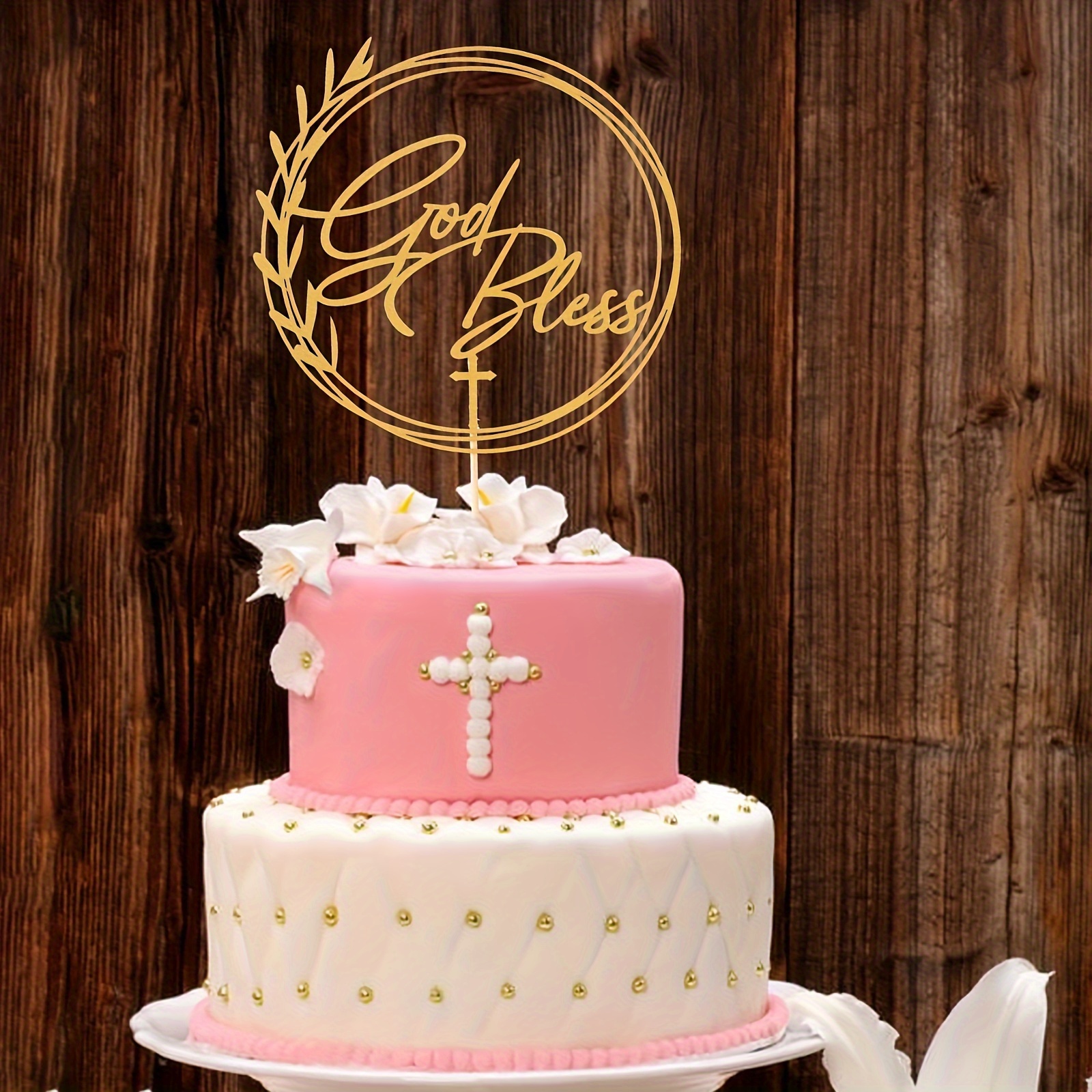 Zur Taufe Cake Topper battesimo tedesco legno acrilico oro argento unica  santa comunione Baby Shower battesimo festa di compleanno Decor - AliExpress