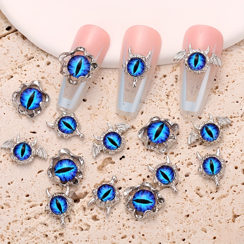Punk Style Evil Eye Nail Charms, 3d Alloy Vintage Nail Gems Jewelry, Cool  Girls Nail Accessories For Nail Art Diy - Temu