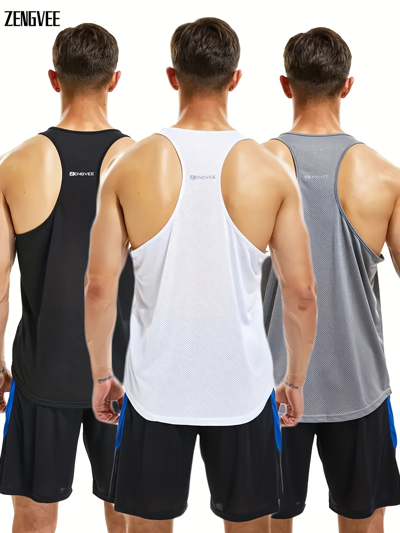 Entrenamiento masculino Stringer Camisetas sin mangas Muscle Gym Culturismo  Fitness Entrenamiento sin mangas Y Back Tops Para
