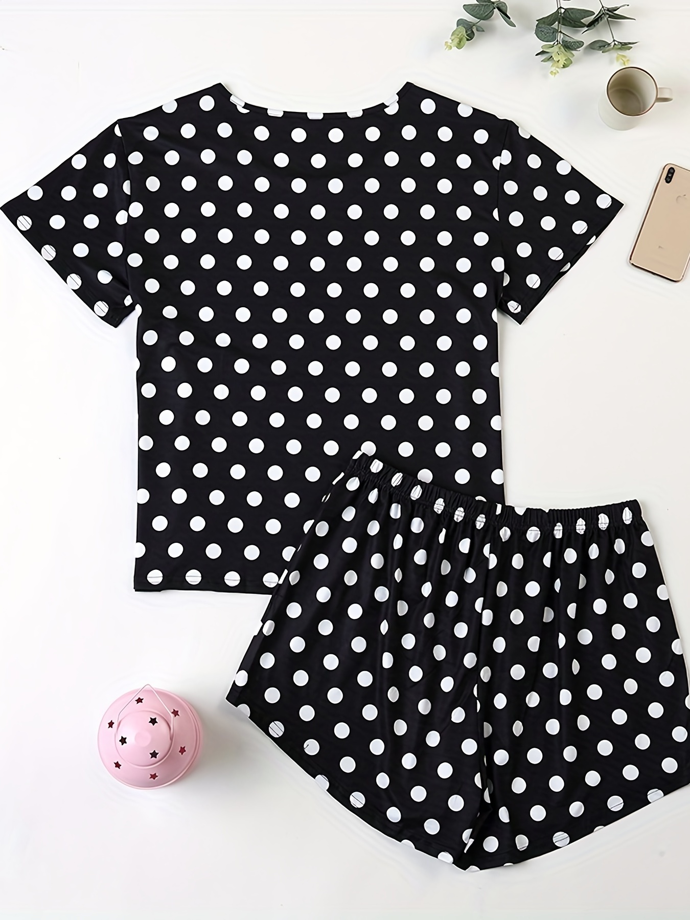 Polka Dot Tee & Shorts Pajama Set