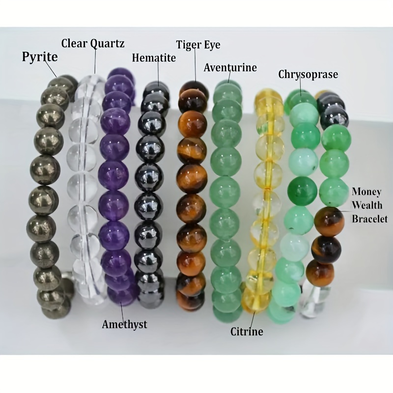 1pc 7 Chakra Bracelet Amethyst Clear Quartz Red Jasper Carnelian Citrine  Green Aventurine And Sodalite 8mm Round Gemstone Chakra Crystal Perfect For  Meditation - Health & Household - Temu