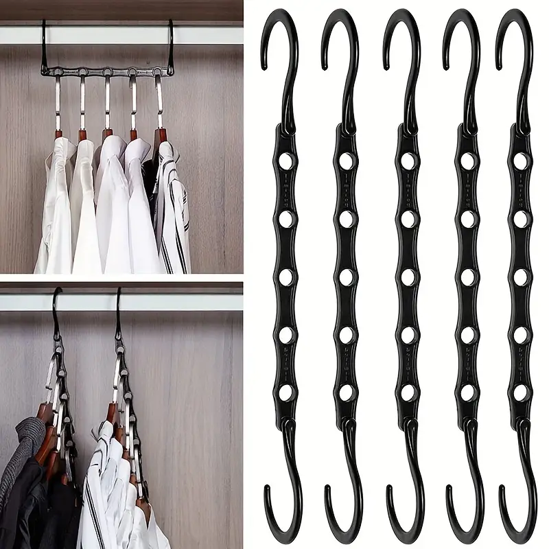 Hanger Hooks Space Saving Hangers, Premium Smart Hanger Hooks, Sturdy  5-hole Stacking Hangers For Heavy Clothes, Closet Organizer And Storage  Space, Home Dorm Essentials - Temu