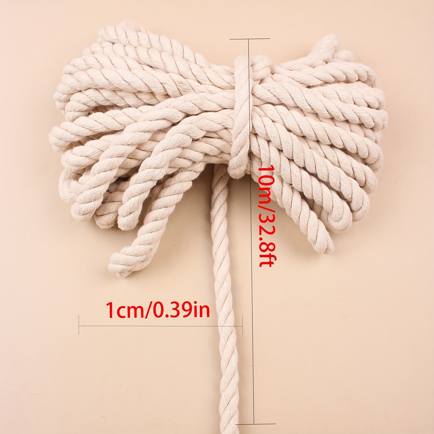 White Handmade Braided Cotton Rope Diy Gift Packaging - Temu