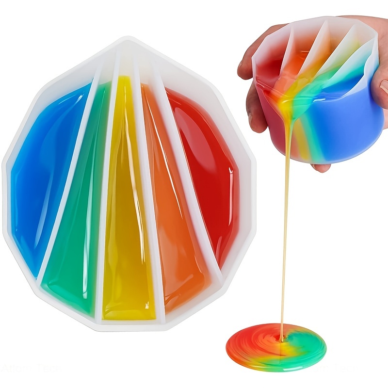 14oz Acrylic Paint Pouring Split Cup 1 2 3 4 5 & 6 Section - Fluid Pour  Supplies