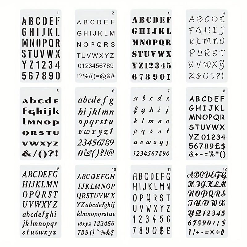 Eage Alphabet Letter Stencils 2 inch, 68 Pcs Reusable Plastic Letter Number Symbol Stencil Kit for Painting on Wood, Wall, Fabri