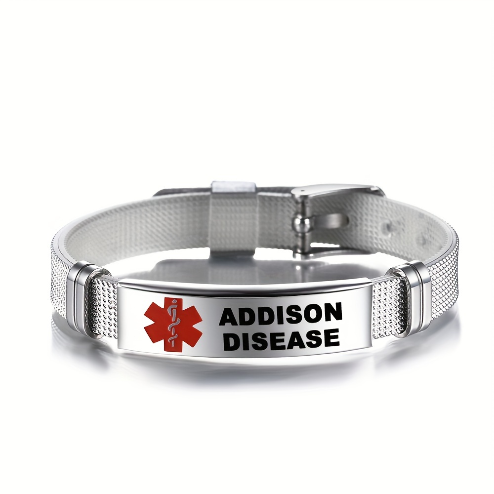 Men's stainless steel medical clearance id bracelet