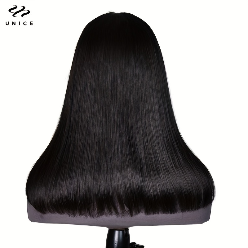 Reddish Brown Short Straight Human Hair Wigs Bangs 4x0.75 Temu