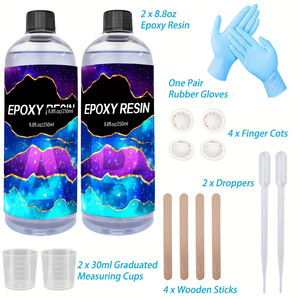 Super Clear Diy Epoxy Resin Kit, - 3:1 Crystal Clear Liquid Glass, High  Gloss, Bubble-free Casting Resin For Flower Preservation, River Tables And  Mold Crafts - Temu