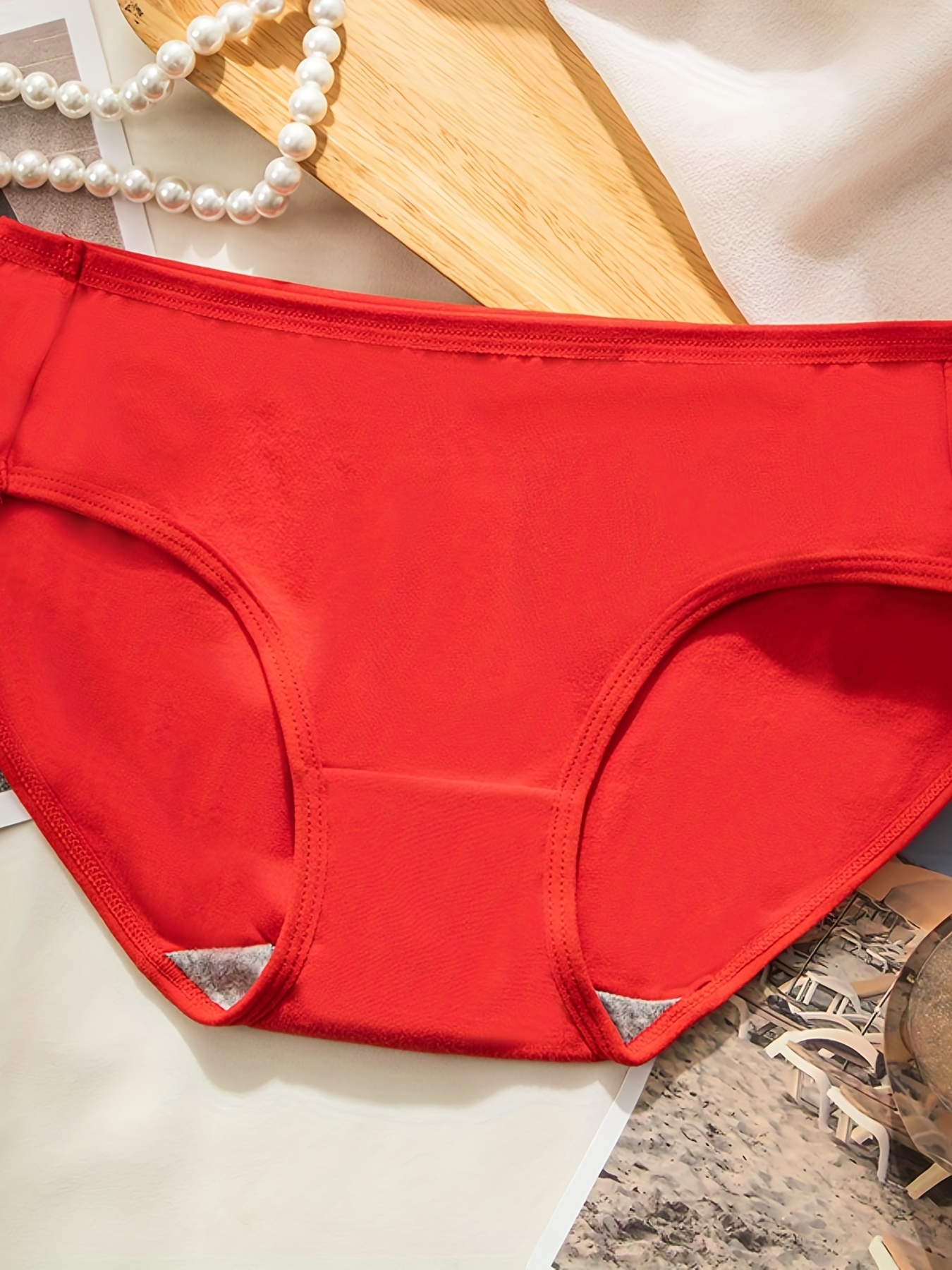 Soft Red Mid Waist Breathable Boyshorts Panties, For Chinese New Year,  Women's Underwear & Lingerie - Temu Cyprus