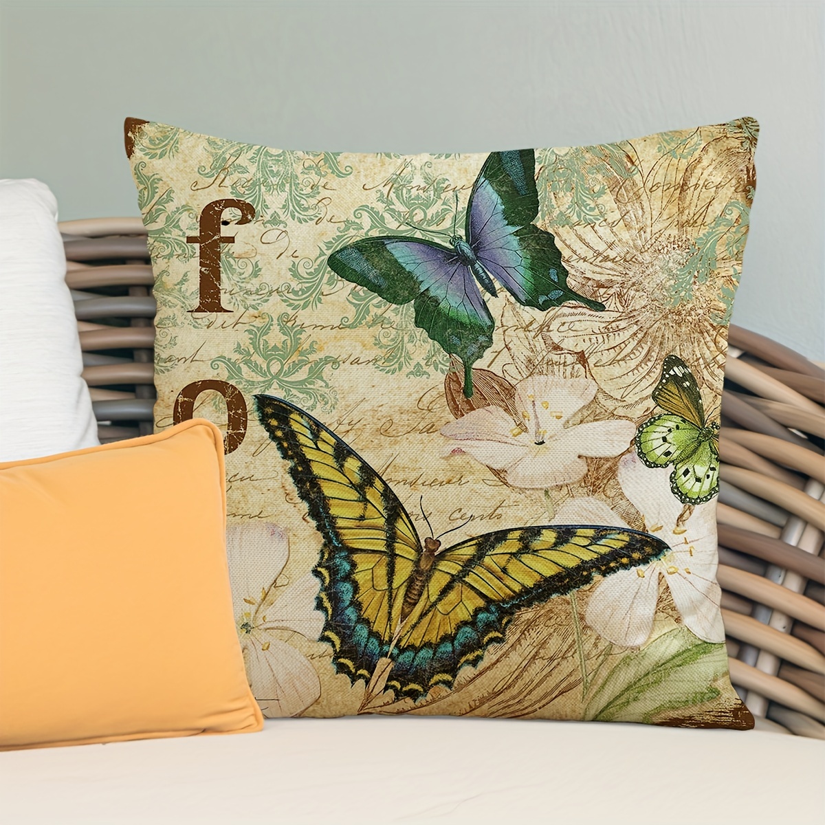 Pillow Covers, Butterfly Modern Sofa Throw Pillow Cover, Decorative Outdoor  Linen Fabric Pillow Case For Couch Bed Car,single-sided Printing, No Pillow  Insert - Temu