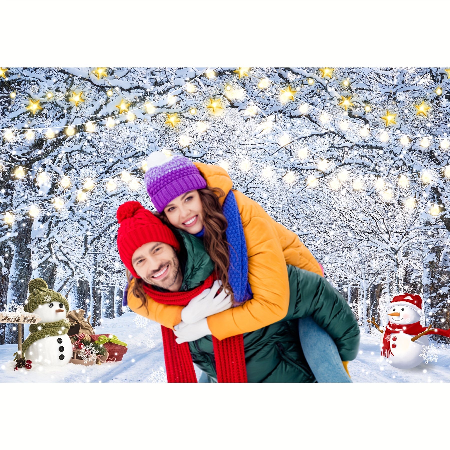 Winter Wonderland Birthday Polyester Photography Backdrop - Temu