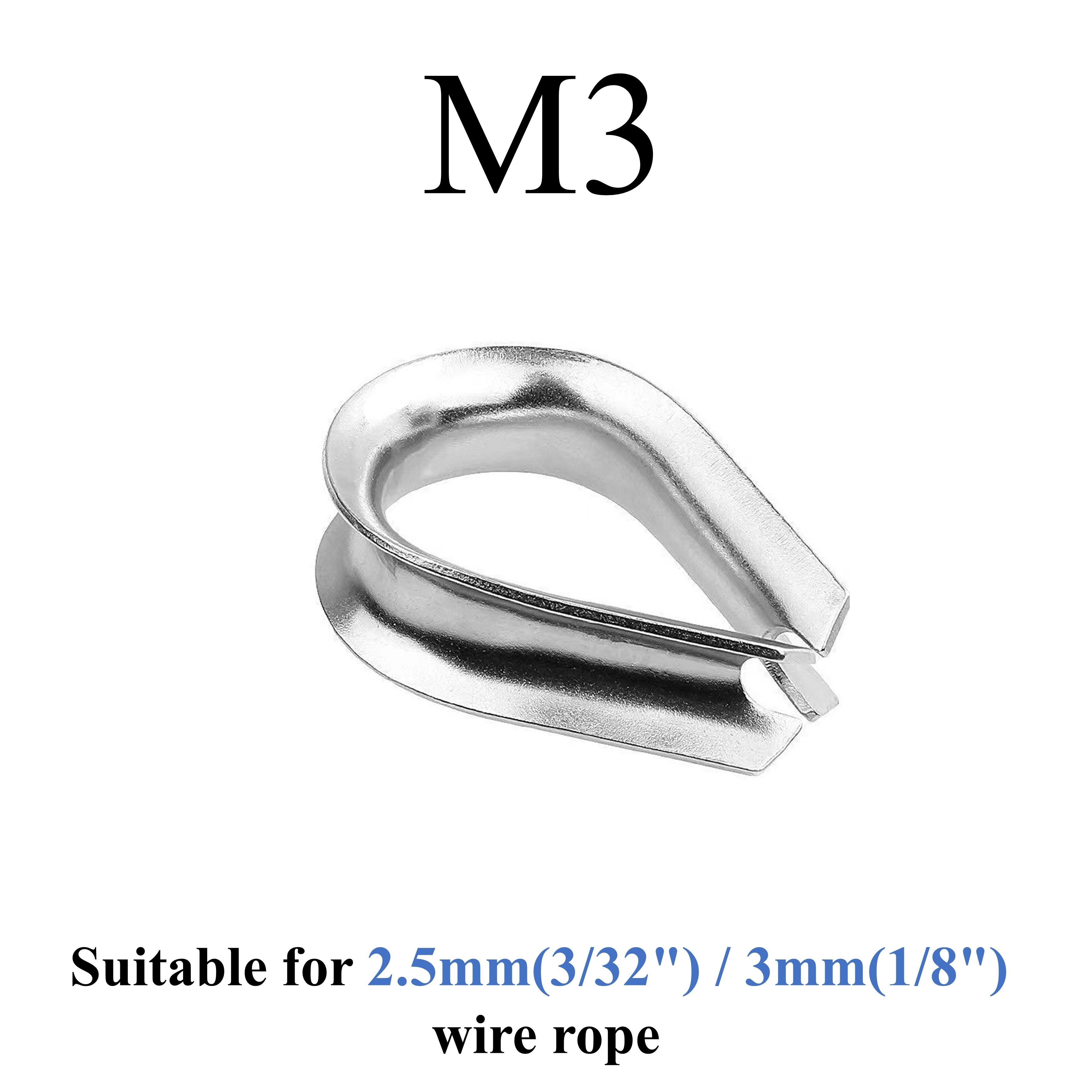 10pcs M1.5-M6 Stainless Steel Wire Rope Protection Ring Clamp