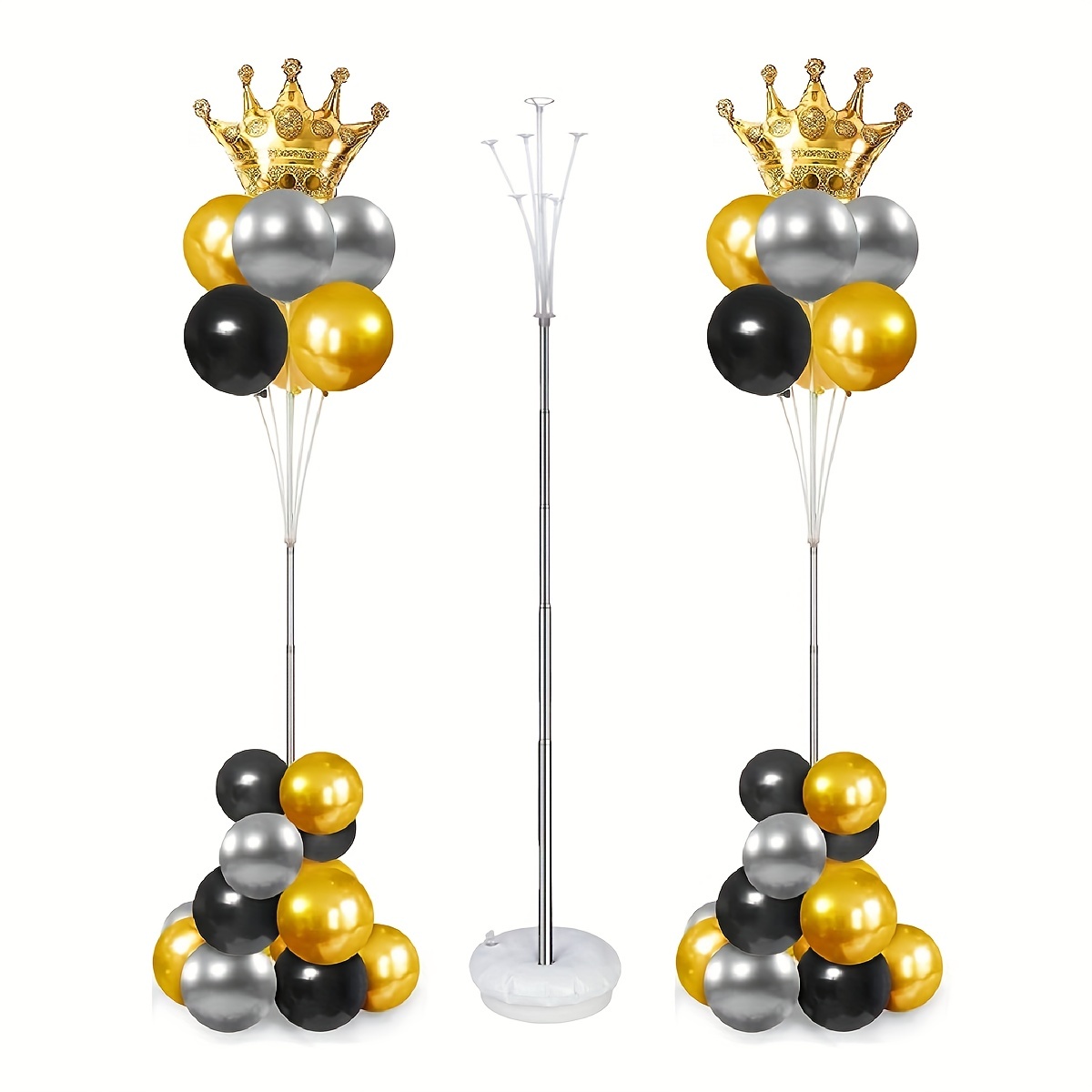 Kit de soporte de globos, arco de globos de 9 pies para suelo, juegos de  soporte de columna de globo 2 en 1 con base de pesas y palo, soportes de