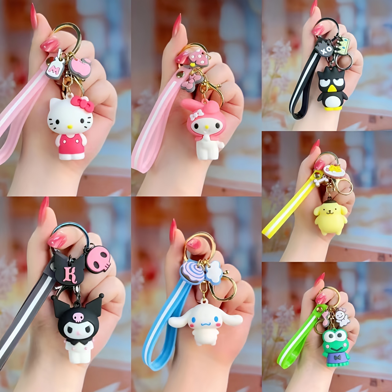 

1pc Cute Hello Kitty Series Keychain Cute Resin Anime Doll Keychain, For Car Keys Bag Ornaments Decoration Party Gift For Women Daily Use