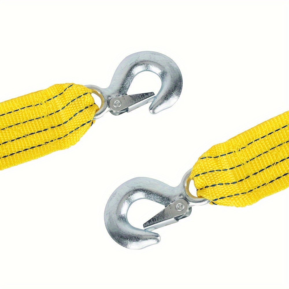 */118.11in 4Tons Vehicle Emergency Tow Strap Fluorescence Nylon With Alloy  Steel Hooks Auto Towing Rope For Car Truck Trailer SUV
