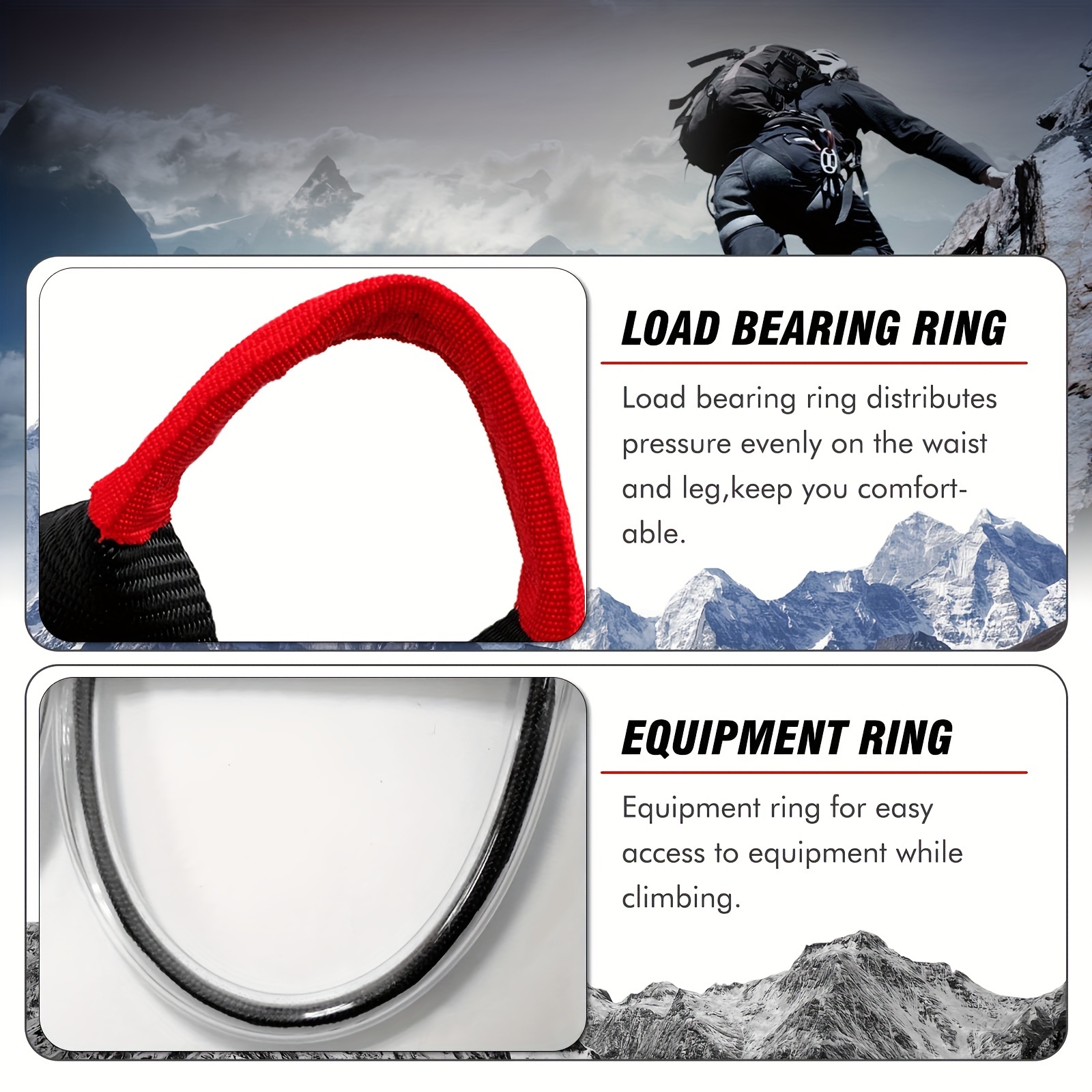  Ttechouter Adjustable Thickness Climbing Harness Half Body  Harnesses for Fire Rescuing Caving Rock Climbing Rappelling Tree Protect  Waist Safety Belts : Sports & Outdoors