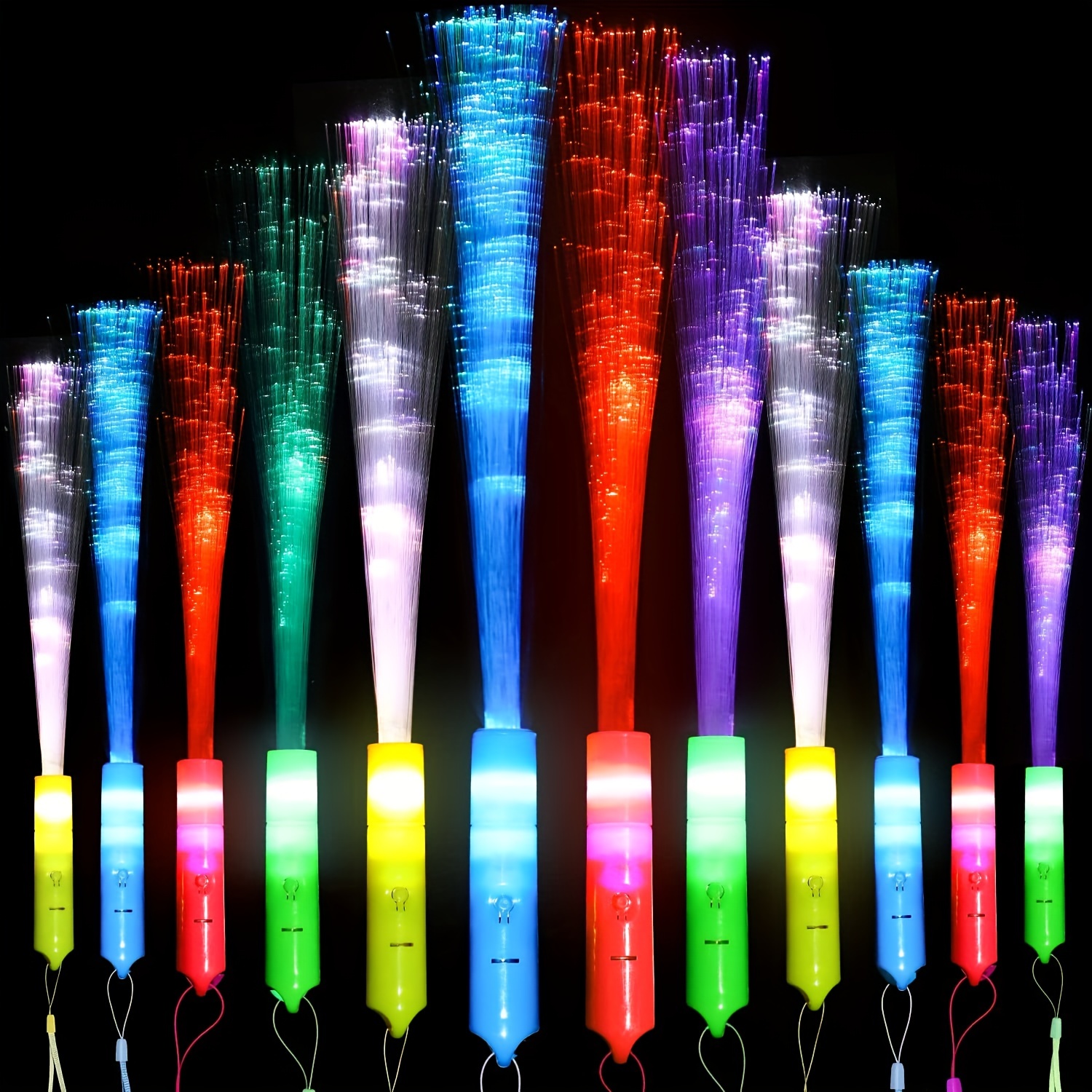 Colorful Glow Sticks Glow Fiber Optic Wands Led Light Up - Temu