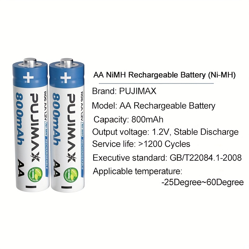Презареждаеми батерии NiMH с капацитет 1.2V AA800mAh и AAA300mAh за цифрови фотоапарати, преносими видео конзоли, фенерчета, дистанционни управления, играчки - 16бр., 8бр., 4бр