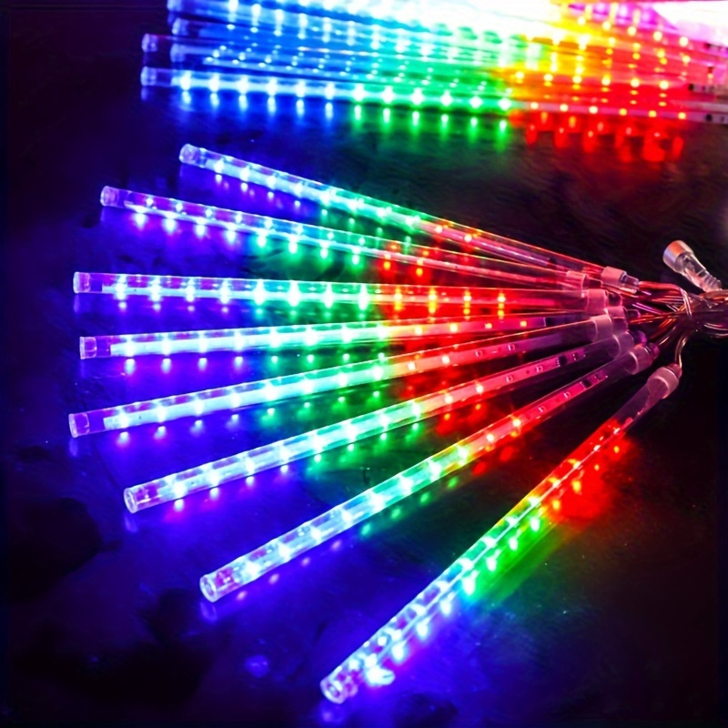 Guirlande Lumineuse LED Chute de Neige 80cm 8 Tubes 576 LEDs Cascadable LED  Dropping Lights Meteor Shower Rain Lights pour Mariage Arbre de Jardin de