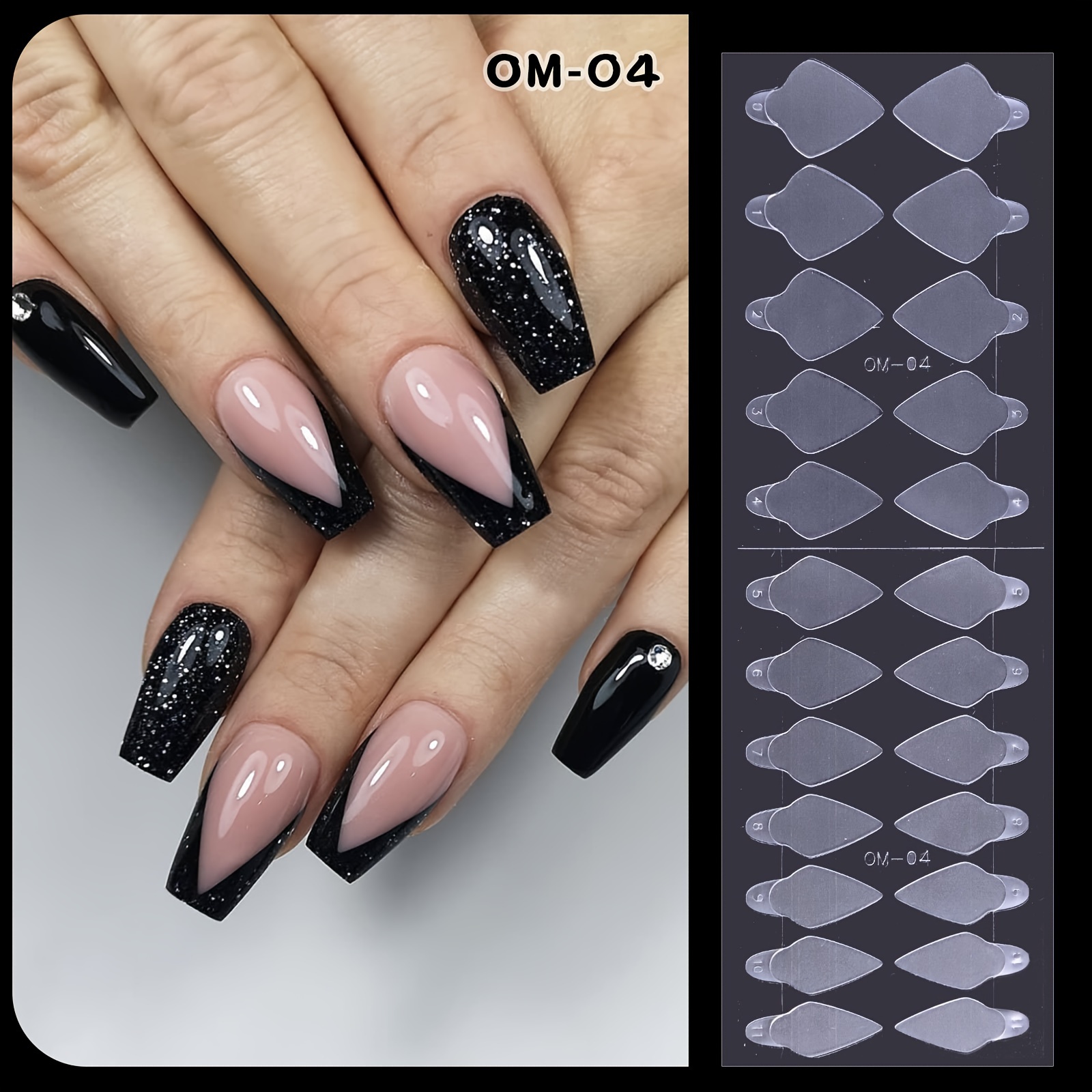 Buy Secret Lives Acrylic Press on Artificial Designer French Fake Nails  Extension Skin and Black Color Combo Studs 24 pcs Set with Manicure Kit  Online at Best Prices in India - JioMart.