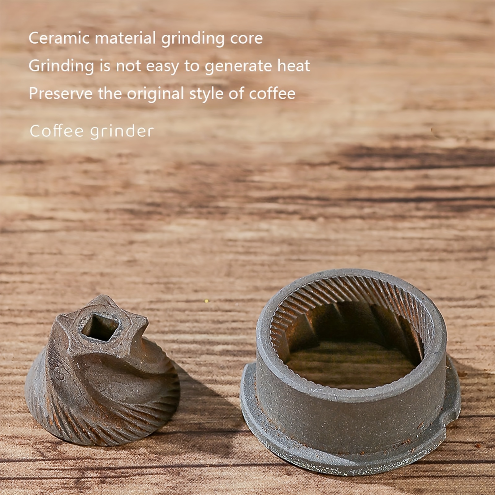 Portable Electric Ceramic Conical Burr Coffee Grinder - Adjustable