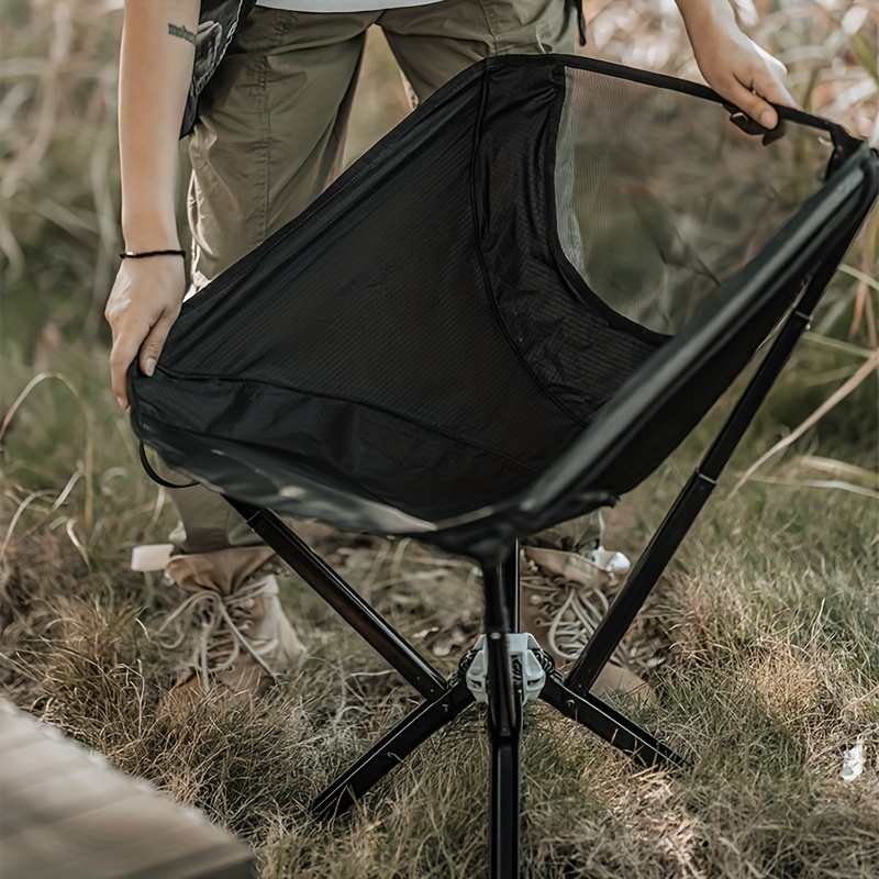 PORTAL Cómoda silla de campamento plegable para exteriores, ligera,  portátil, para adultos, soporta hasta 300 libras, color negro