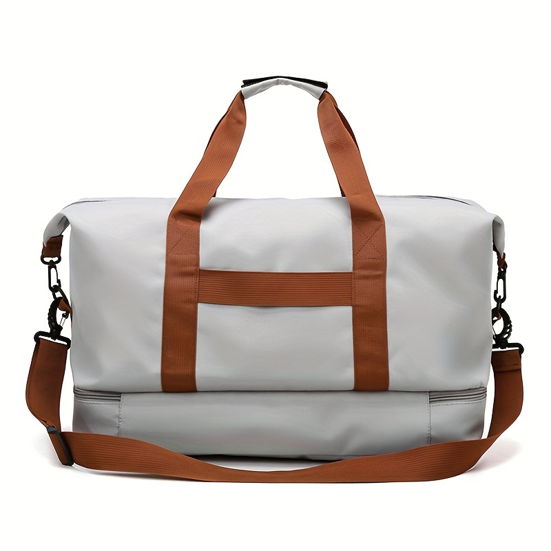 lightweight large capacity duffle handbag portable luggage bag versatile carry on overnight bag details 9