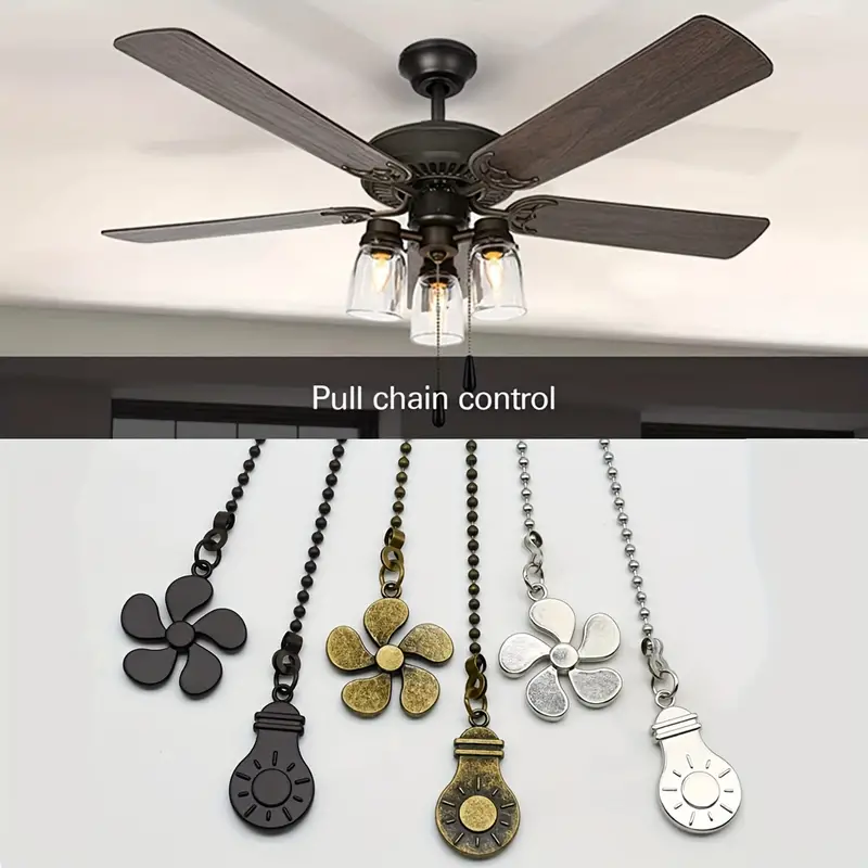 Ceiling Fan Pull Chain Kit Bulb And Fan Pattern Pull - Temu