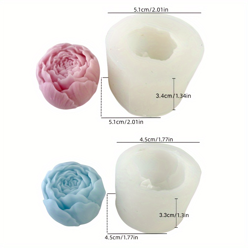 Flower mold, 3D peony mold, large peony mold, rose mold, silicone soap  mold, gelatin mold, large rose mold, candle rose mold, resin mold