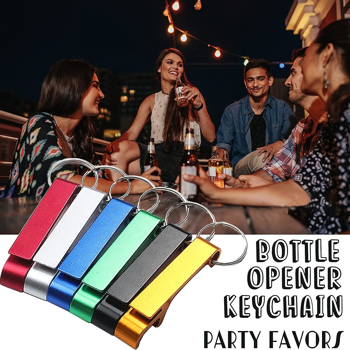 9 Colored Metal Bottle Openers Metal Keychain Bottle Opener Beverage Bottle  Opener For Men Women Small