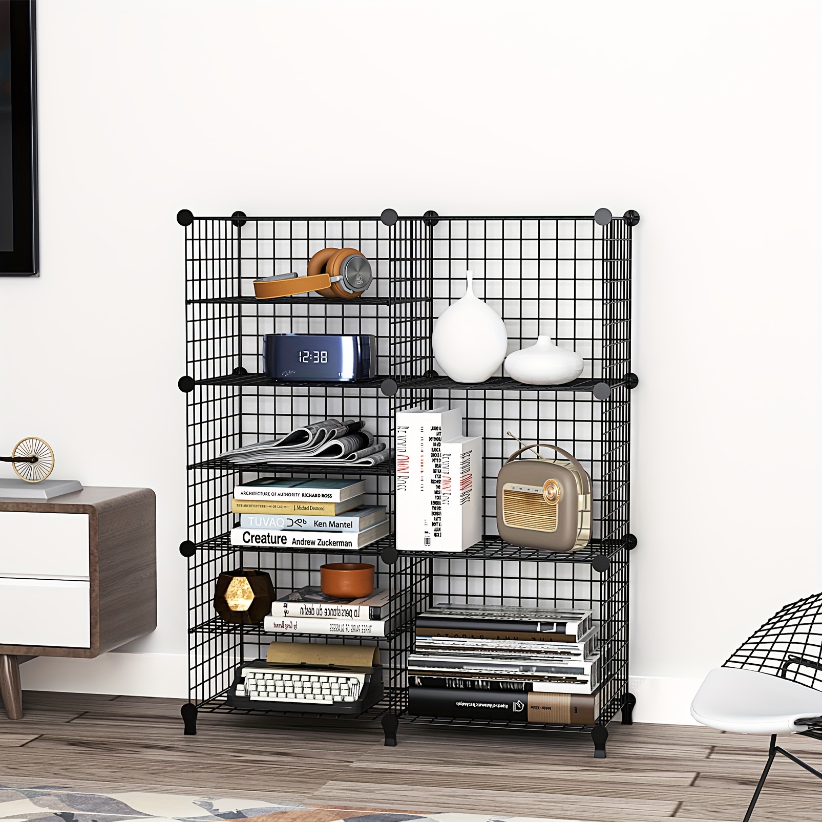 Bookshelf Tower Freestanding Shelf Storage Organization Unit - Temu