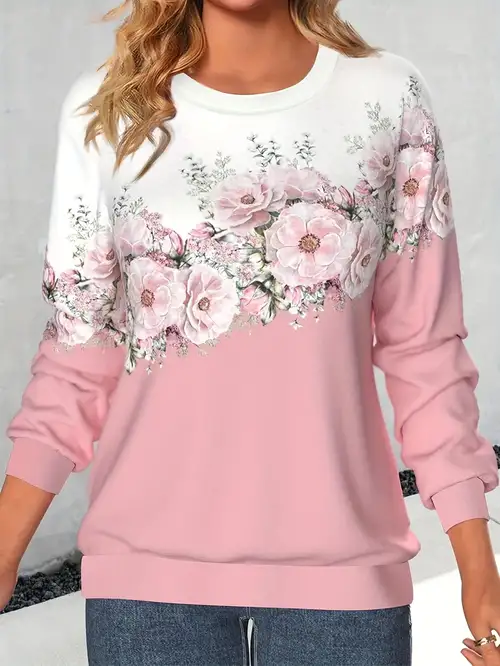 Floral Sweatshirt - Temu