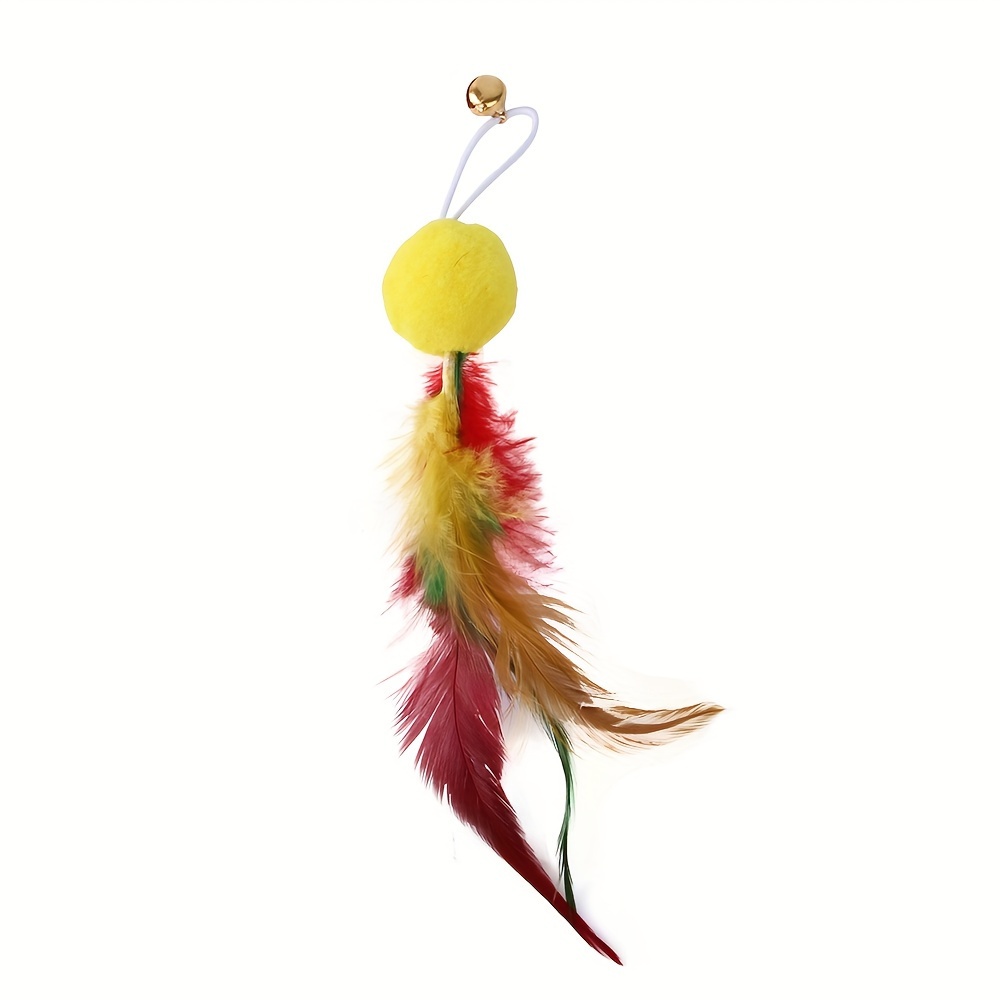 Colorful Feather Cat Toy Replacement Head Cat Teaser Wand - Temu