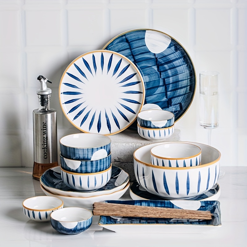 Ceramic Handmade Bowls Dishes Set Household Hand painted - Temu