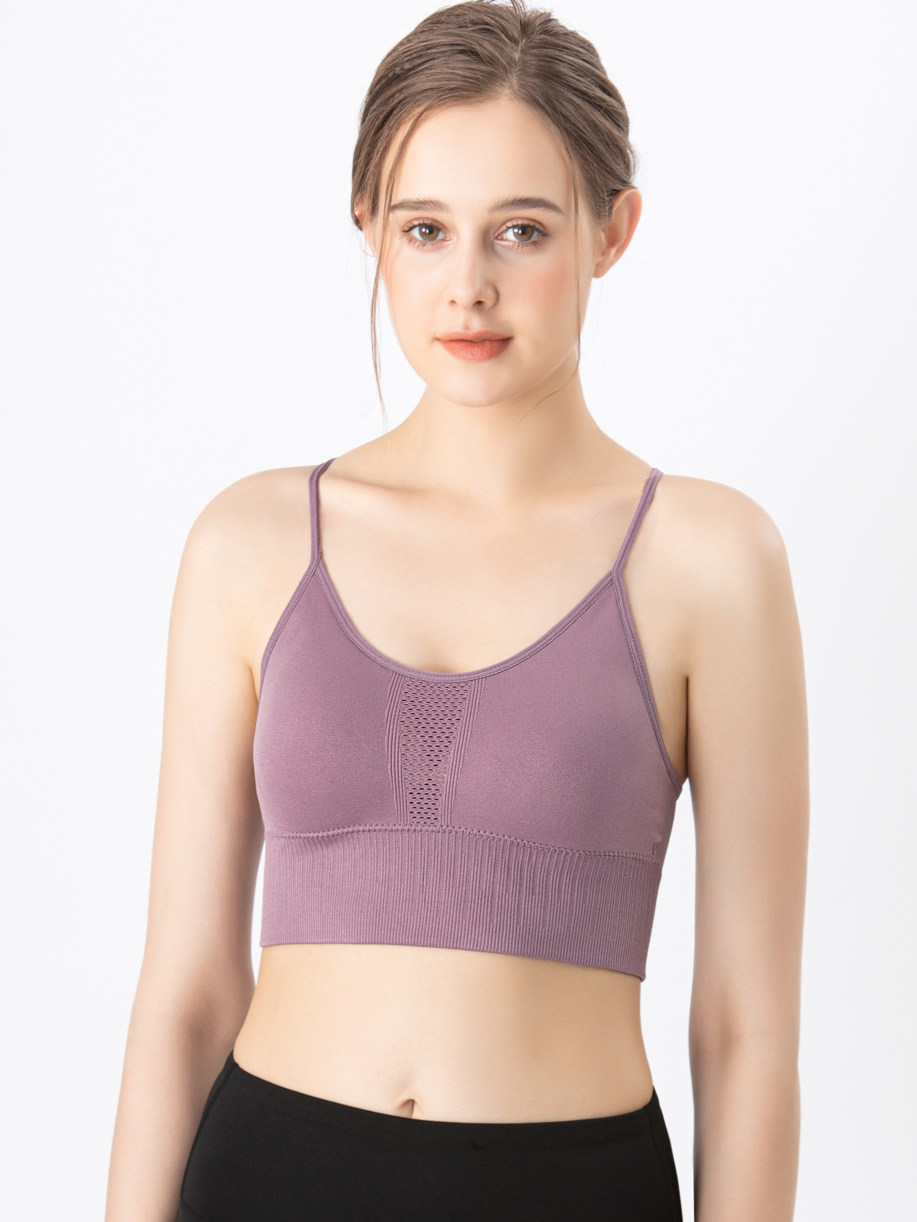 Women's Ultra Thin Sheer Bralette Bra Mesh See Though Wirefree Workout Yoga  Top