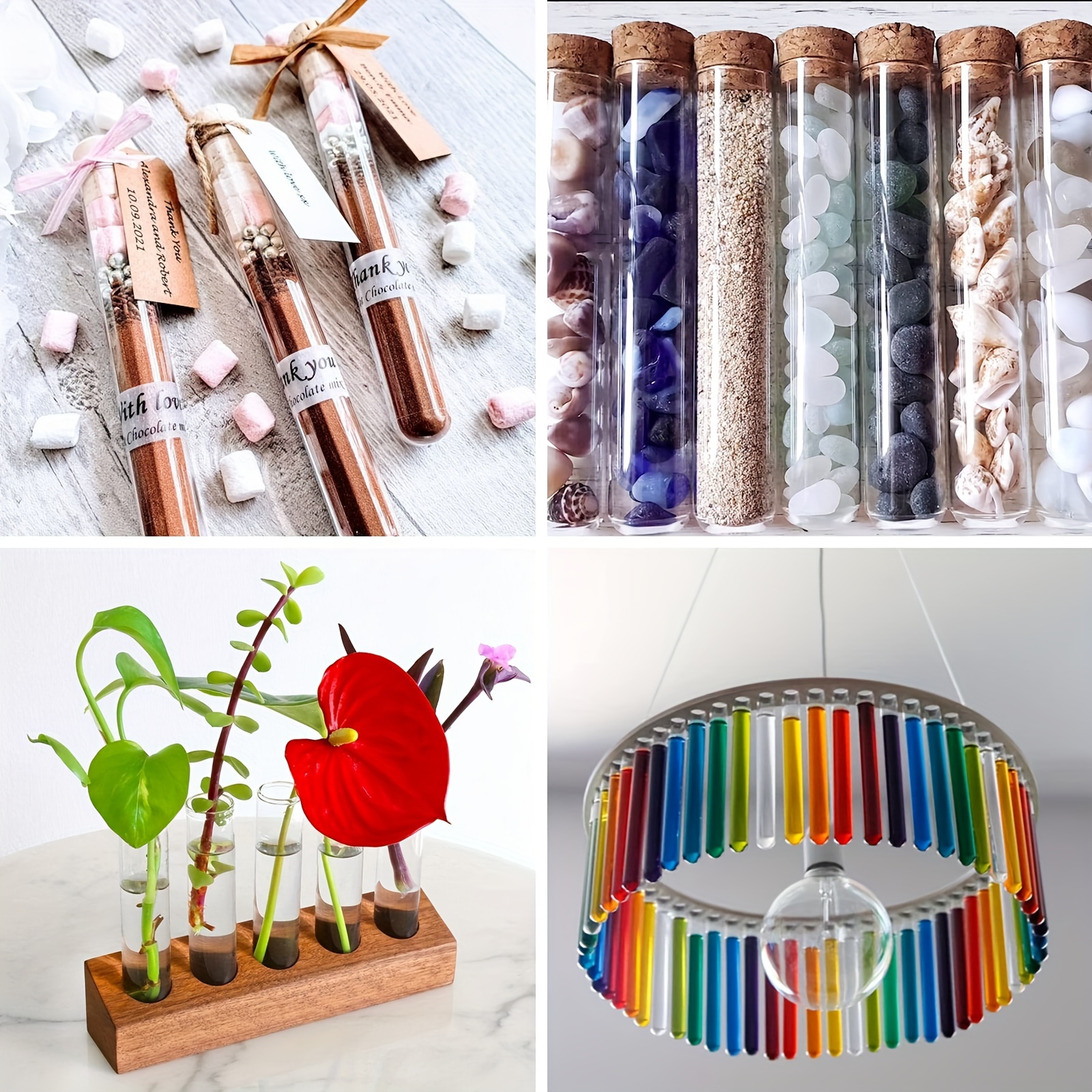 25pcs 45ml Glass Test Tubes with Cork Stoppers for Bath Salt Candy