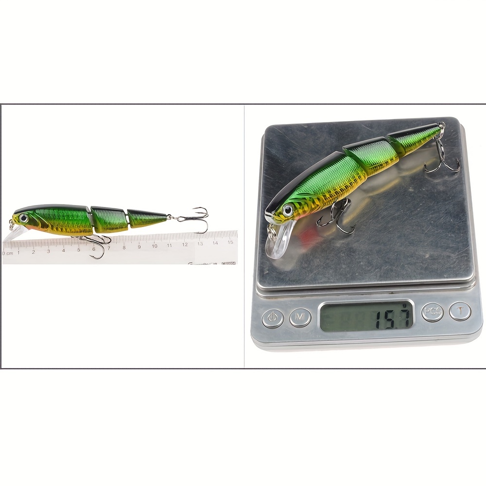 5PCS Multi Jointed Fishing Lures Artificial Baits Plastic Lifelike  Swimbaits Simulation Lures Fishing Tackles for Bass Yellow Perch Walleye  Pike
