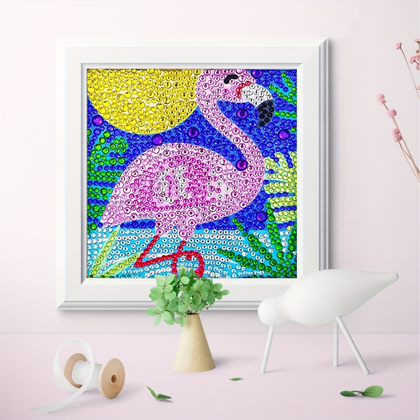 Children's Diamond Painting Kit Diy Cartoon Flamingo Art - Temu