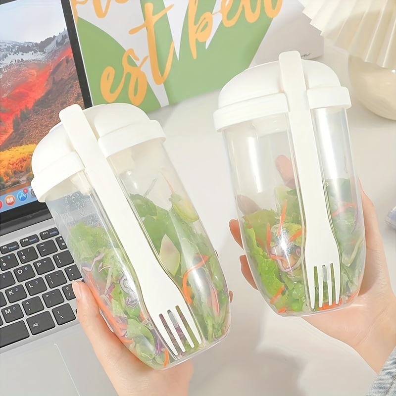 Portable Salad Cup Breakfast Salad Bowl With Fork School - Temu