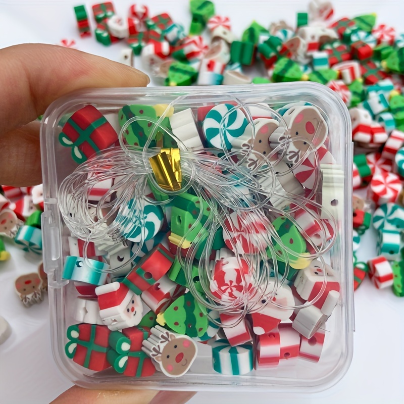 Round Christmas Plastic Container ~ Santa and Christmas Trees ~ **Gift Idea