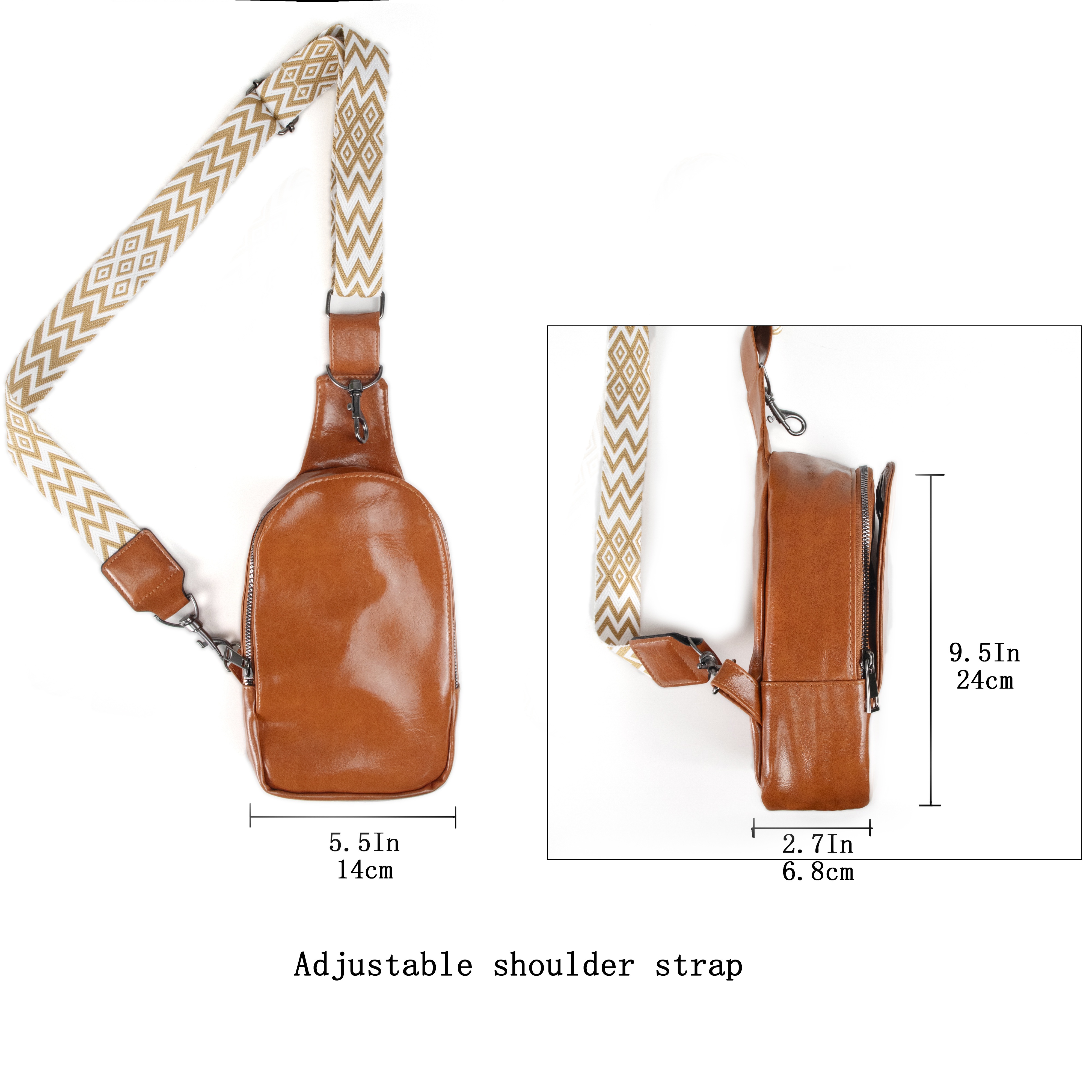 Handmade Leather Mens Cool Chest Bag Sling Bag Crossbody Bag