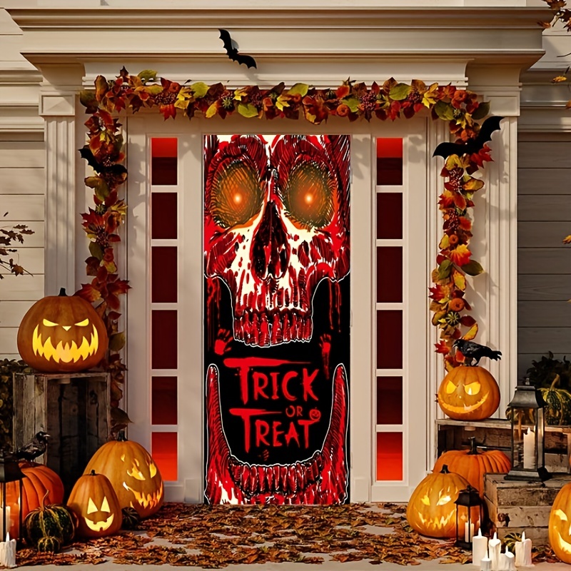  Large Halloween Decorations, Halloween Outdoor Decoration,  Halloween Door Sign Banner Decorations Outside, Scary Happy Halloween Home  House Apartment Decor, Eyeball Ghostly Figures Decorations Red : Home &  Kitchen